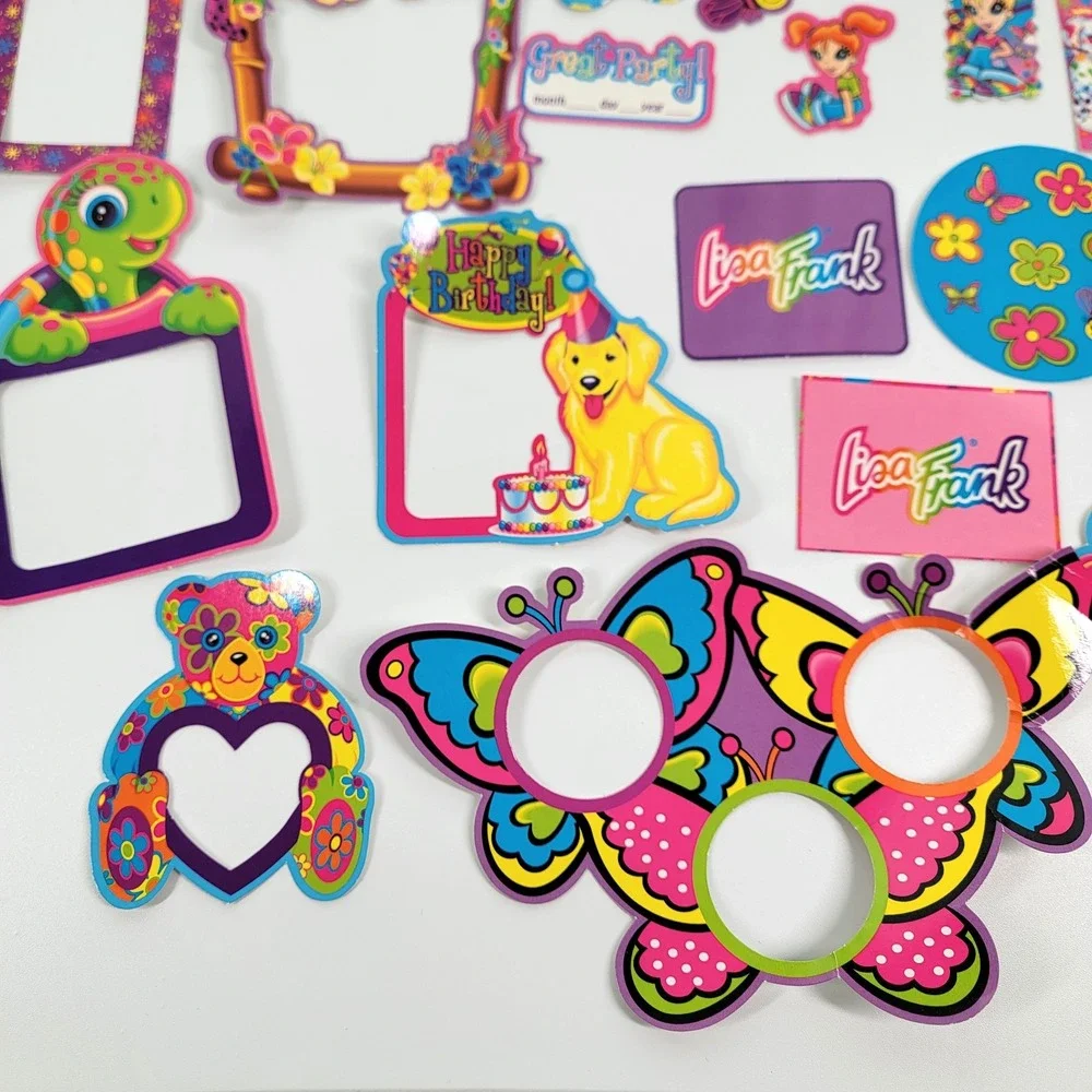 Huge Lisa‎ Frank Vintage Y2K Lot Cardboard Picture Frames Stickers Scrapbook